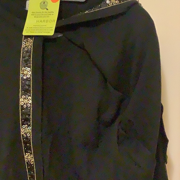 Sequin Cardigan w/ built in matching shirt Holiday black &/gold & silver XL - Picture 14 of 15